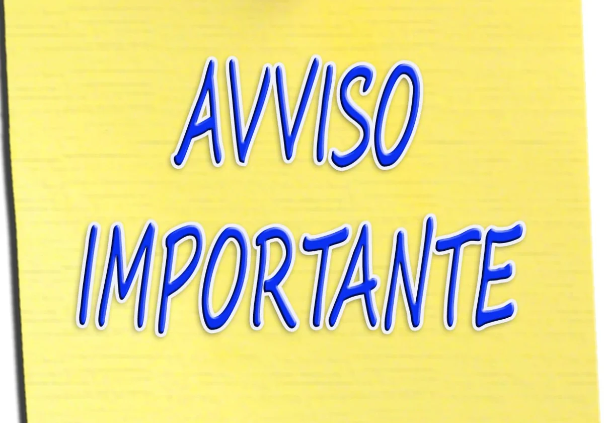 Illustrazione di un post-it giallo con la scritta "Avviso importante".